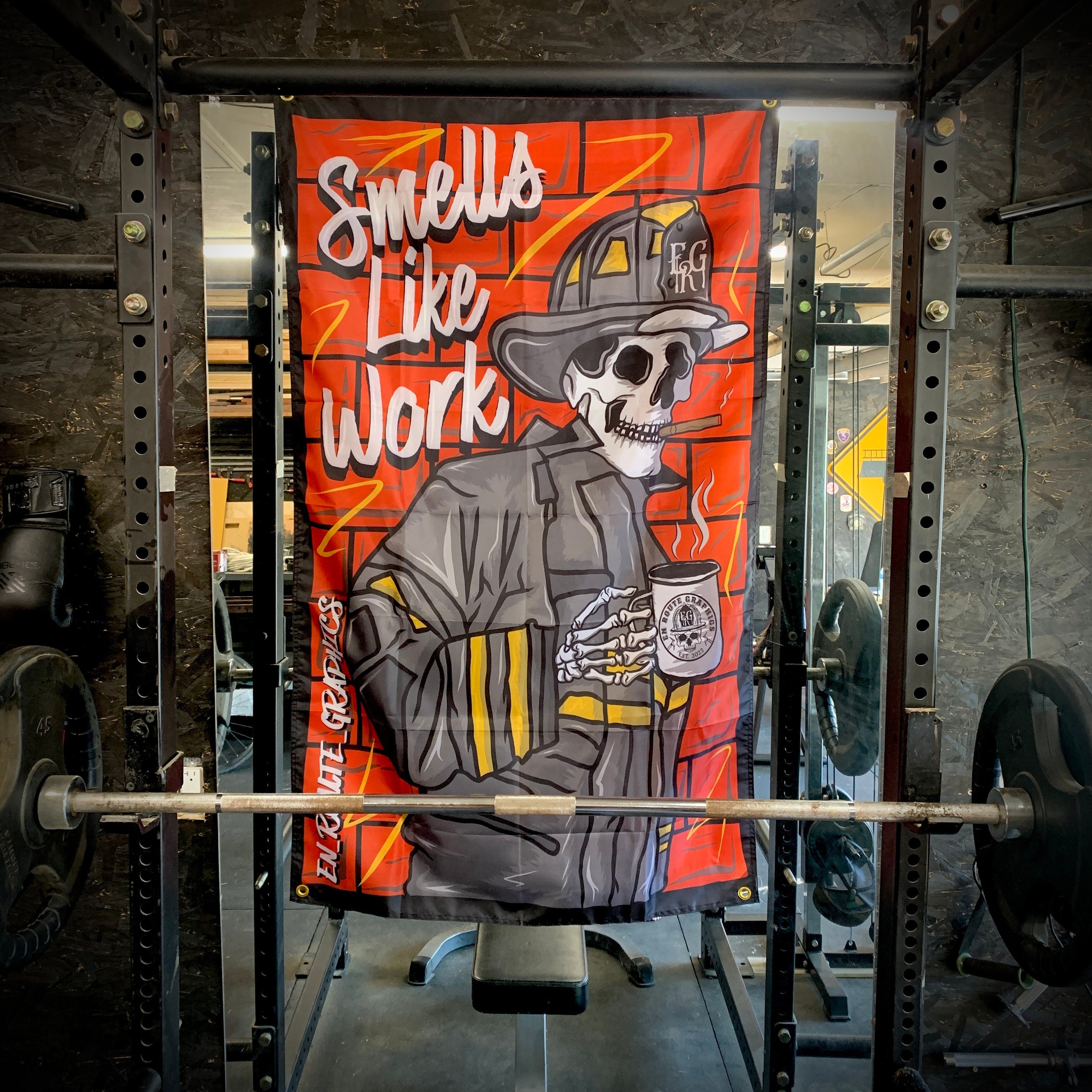 Flag 3x5 Smells like Work