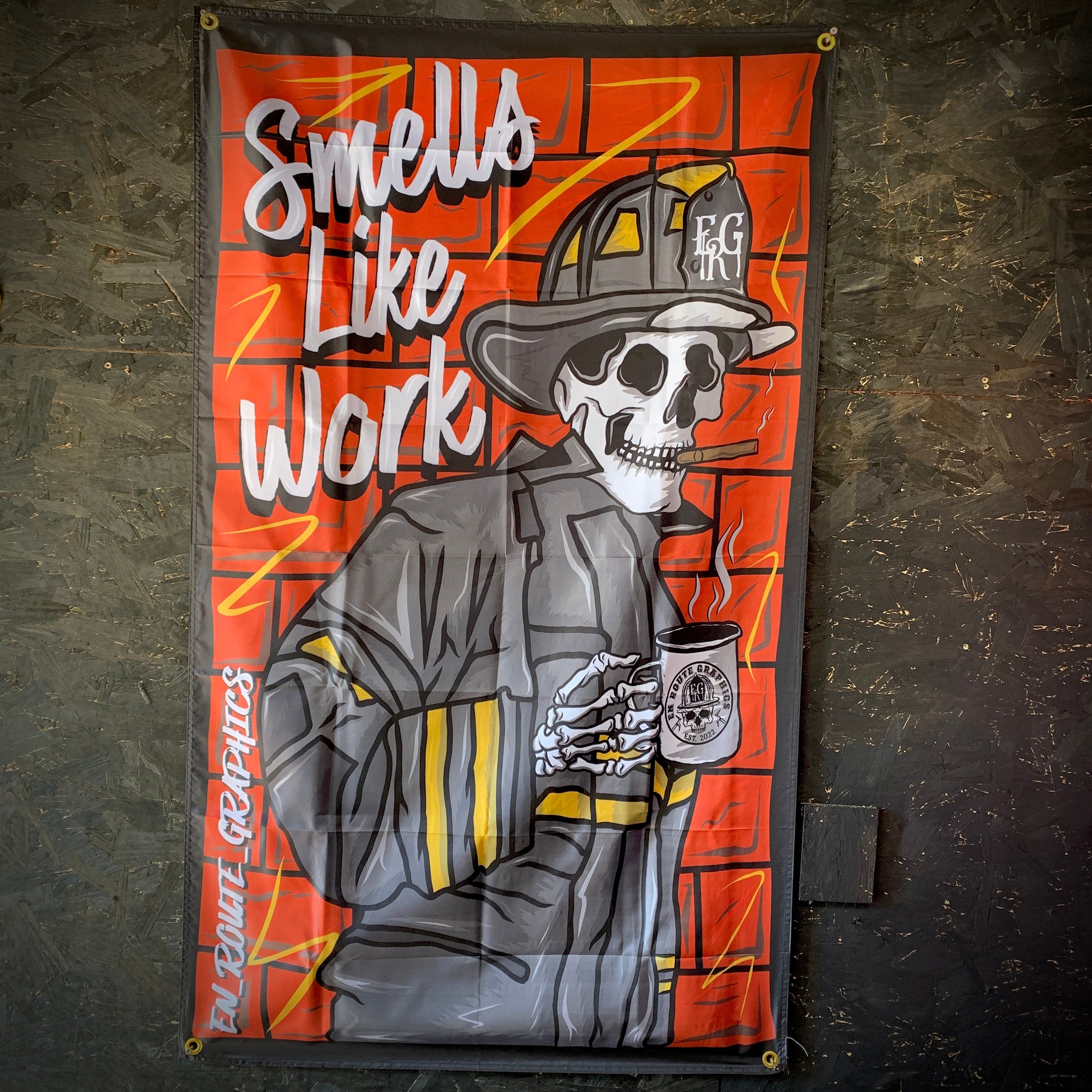 Flag 3x5 Smells like Work